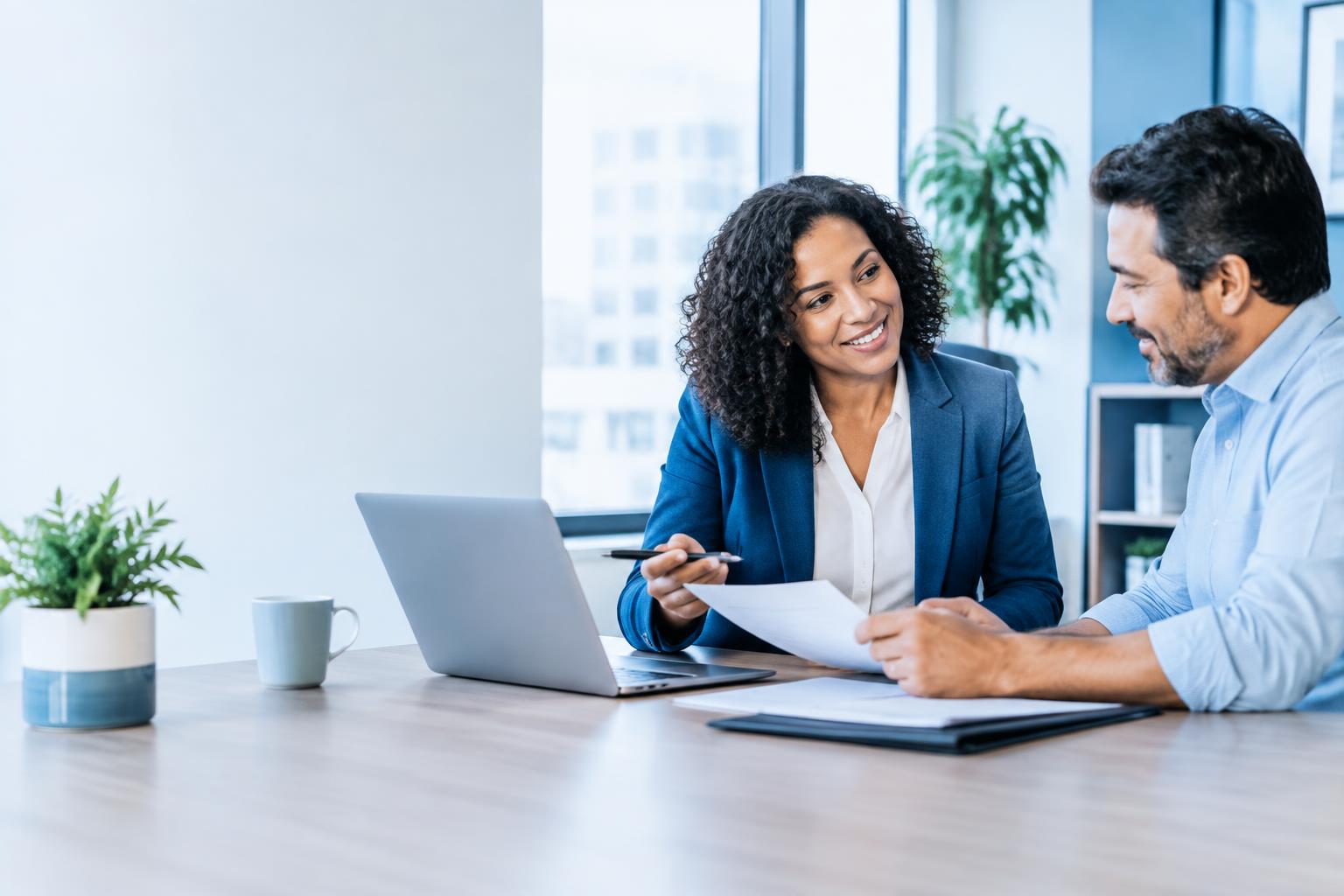 Insurance advisor meeting with a small business owner