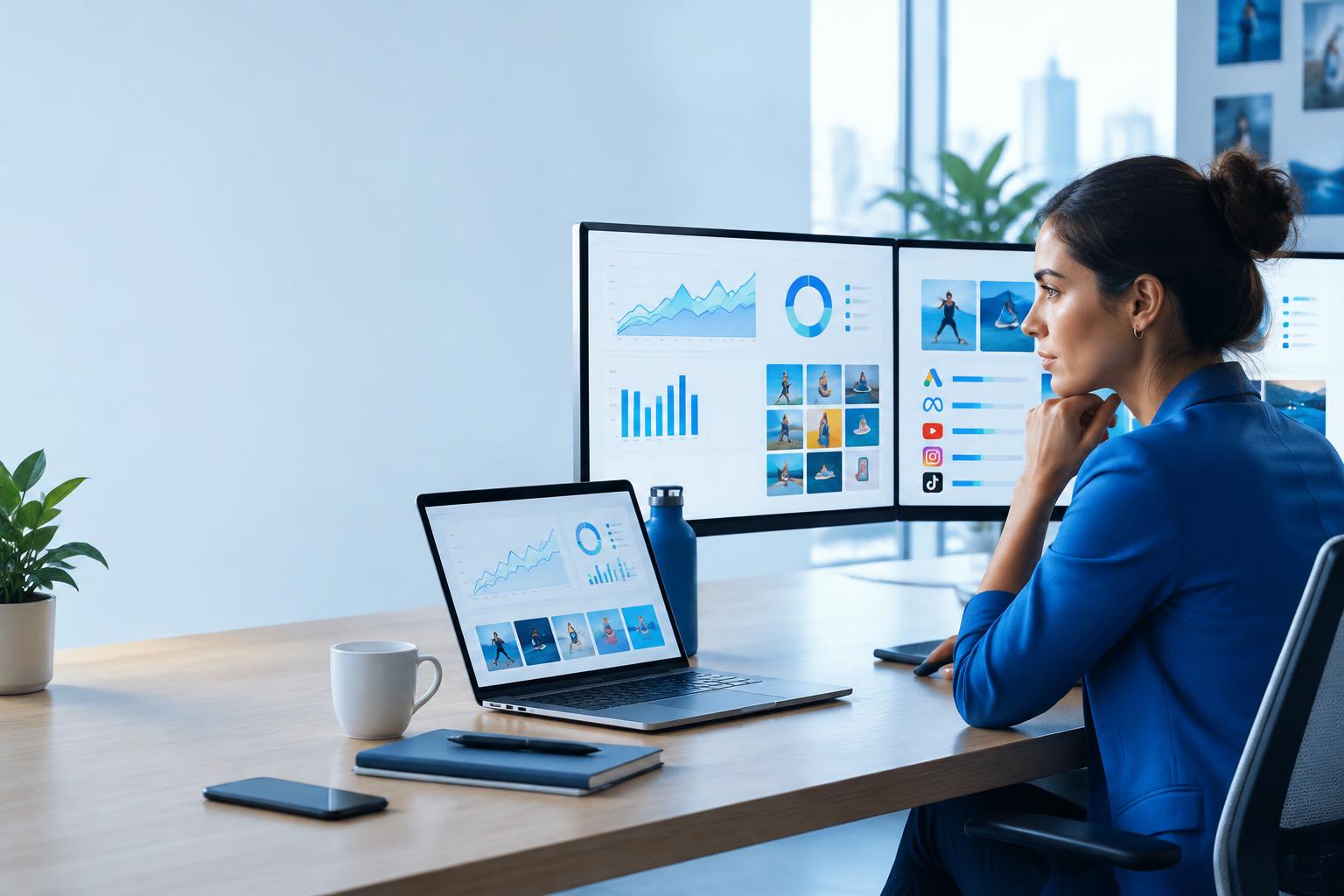 Paid media specialist optimizing a multi-channel advertising campaign